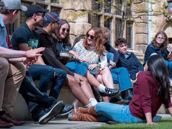 Students in Third Quad at Oriel College, Oxford