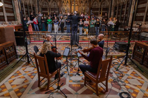Oriel Choir recording in Keble Chapel