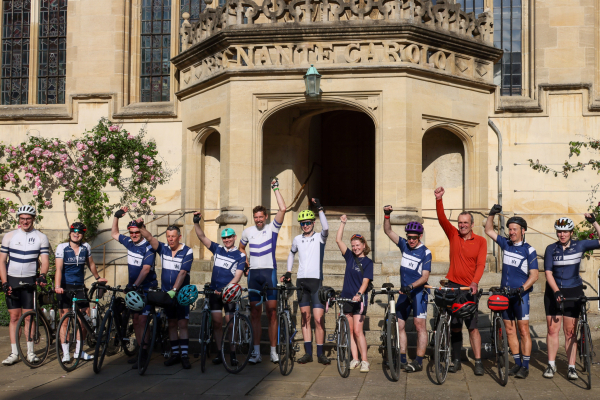 Image of Cyclists complete challenge in aid of Oriel’s access and outreach work